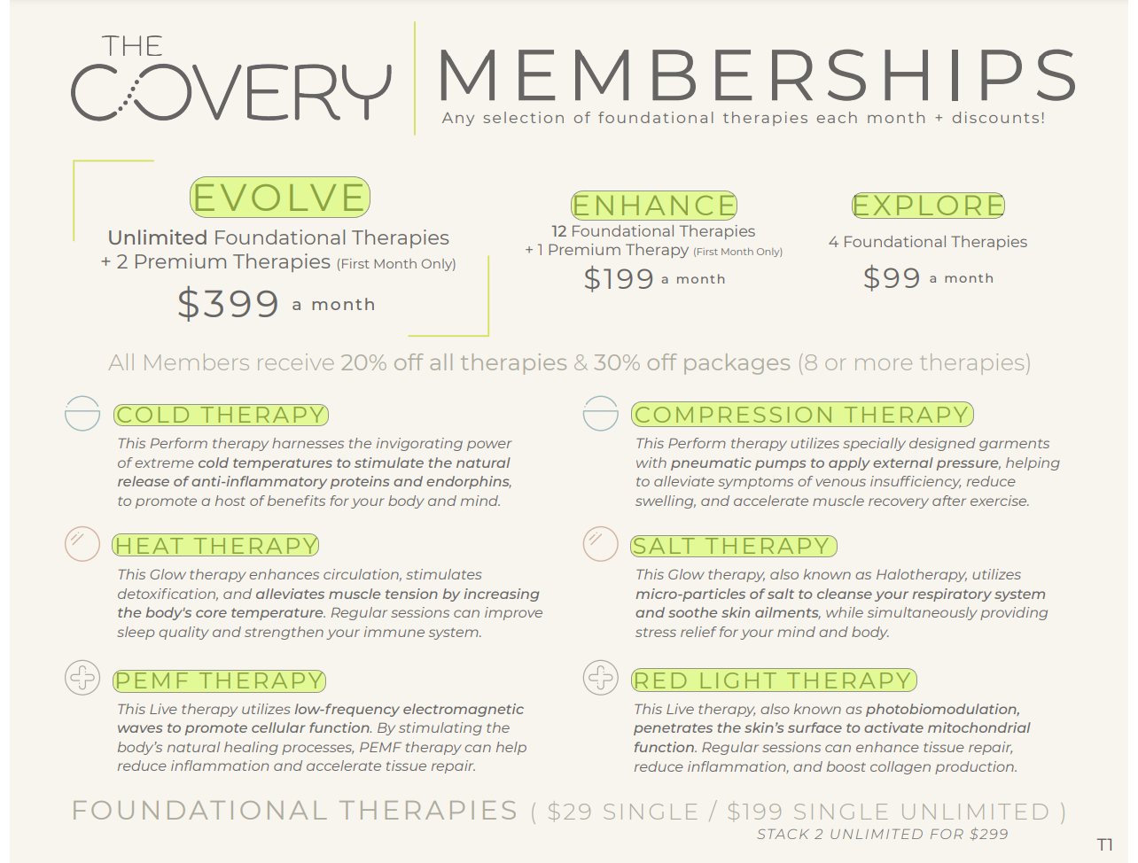 The Covery Memberships page 1 1